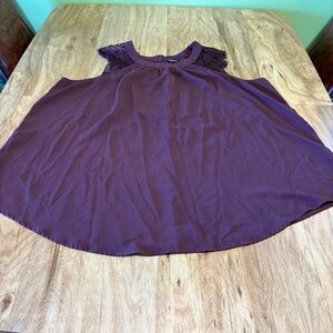 Torrid Purple Lightweight Lace Shoulder Trim Top Womens Plus Size 2